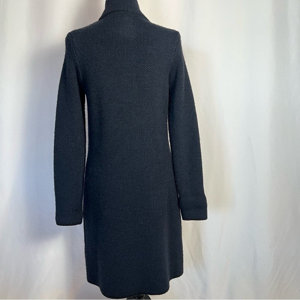Cocogio made in Italy Navy Blue Wool Blend Trench Coat with High Collar Womens S - Picture 5 of 7